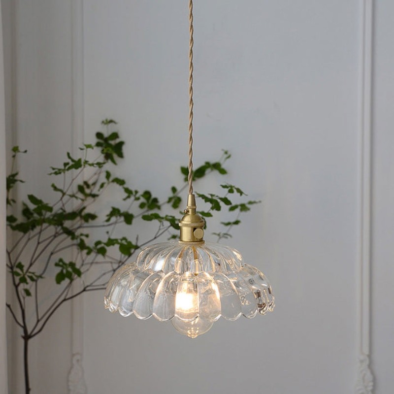 Nordic Vintage Petal Glass Pendant Light S174