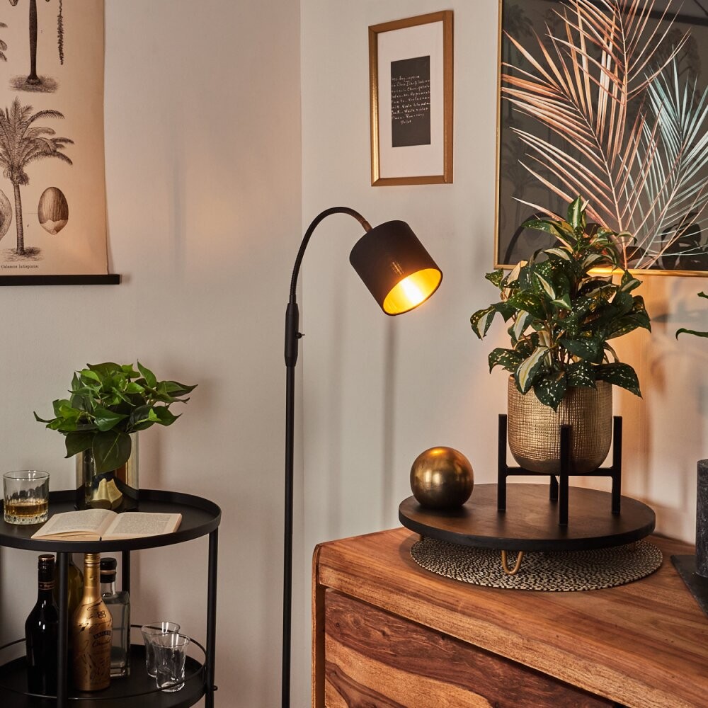 Metal Matte Black Fabric Shade Floor Lamp S67