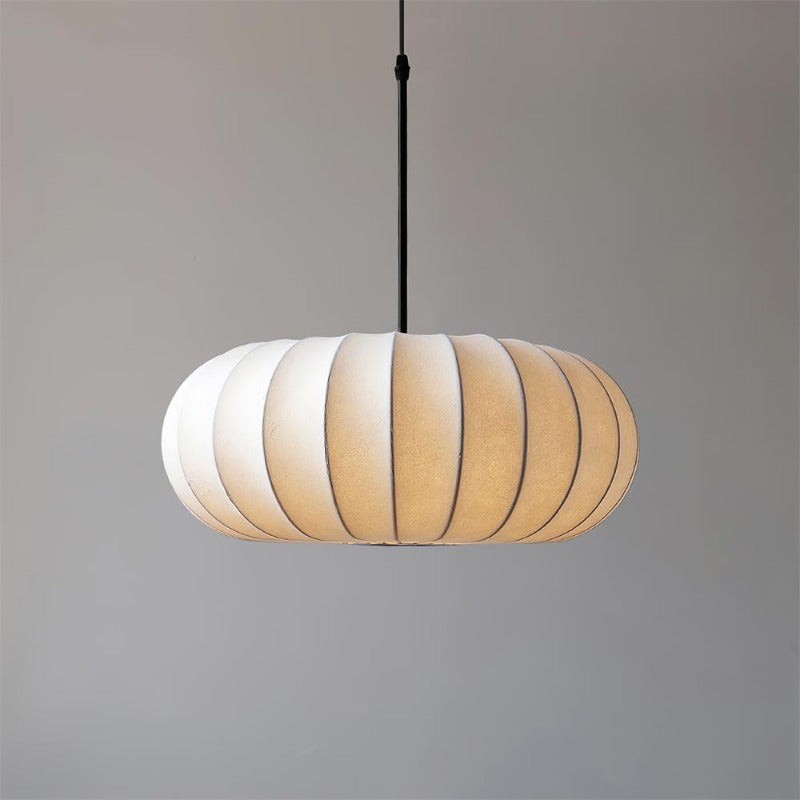 Simple Wabi-sabi White Lantern Fabric Pendant Lamp M105