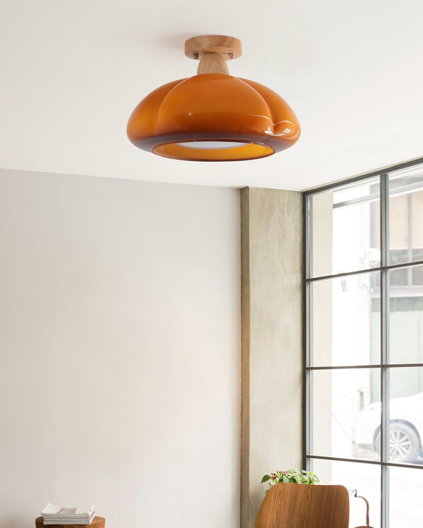 Pumpkin Glass Pendant Light For Kitchen M273