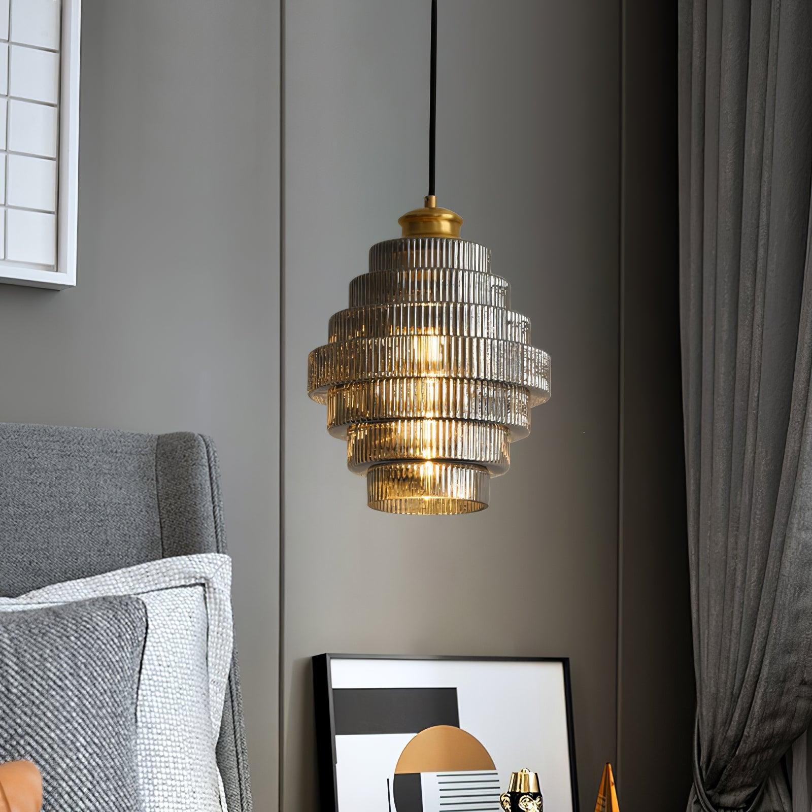 Modern Creative Pleated Design Glass Pendant Lamp M147