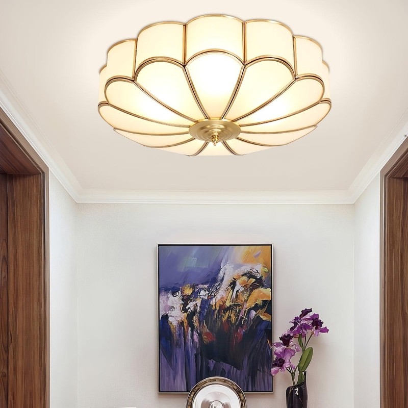 Vintage Flower Shape Glass Recessed Ceiling Light S131