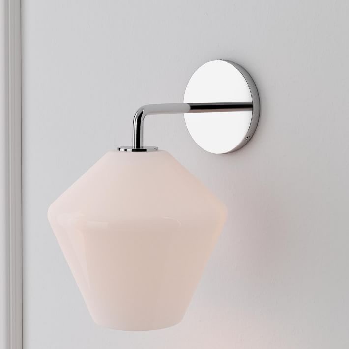 Merin Sculptural Milk Glass Geometric Wall Lamp T241