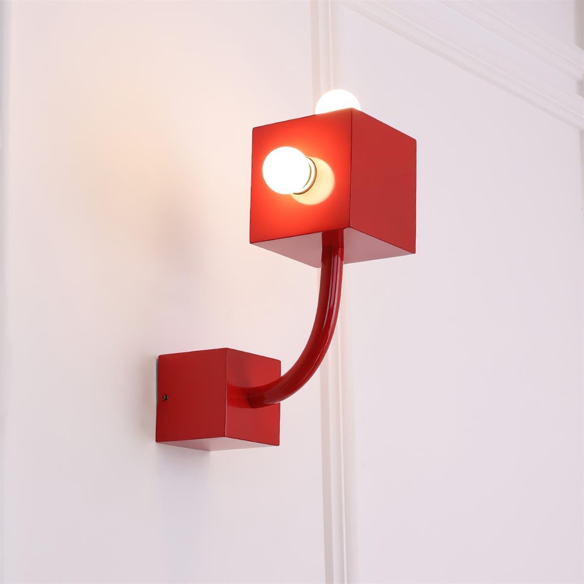 Red Cube Metal Wall Lamp M338