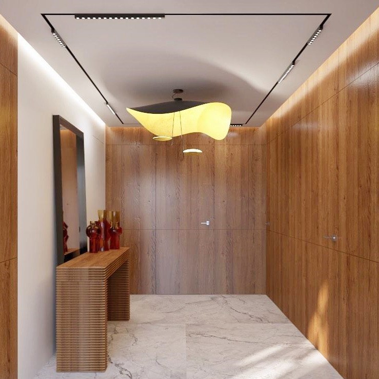 Modern Foil Curved Metal LED Pendant / Ceiling light for Bedroom