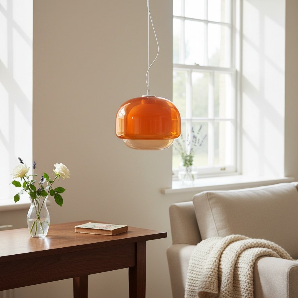 Clinco Modern Mushroom Pendant Light - Colored Glass Hanging Light T418
