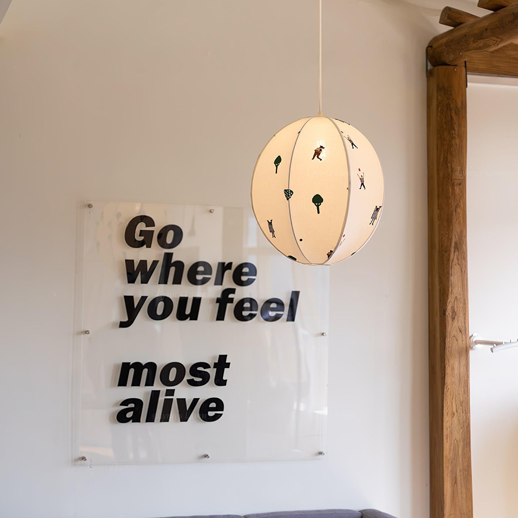 Park Embroidered Textile Pendant Lamp M442
