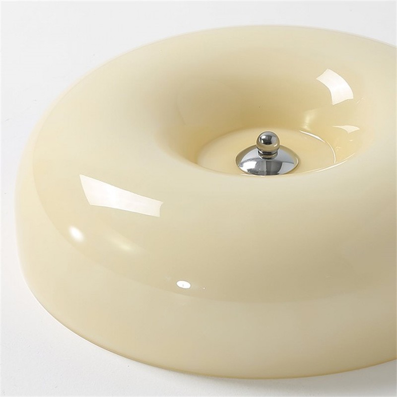 Bauhaus Glass Cream Pudding Ceiling Lamp S151