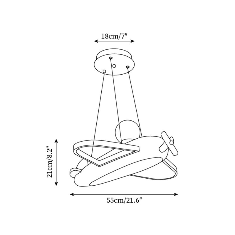 Måltegning for flypendellampe P002