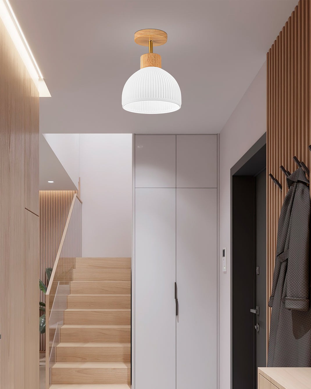 Nordic Wood Style LED Ceiling Lamp M177
