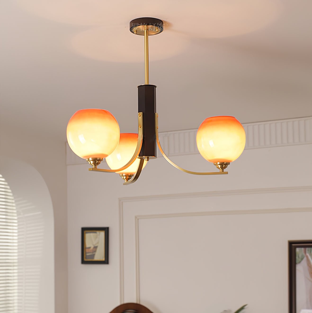 Vintage Caramel Globe Chandelier M502