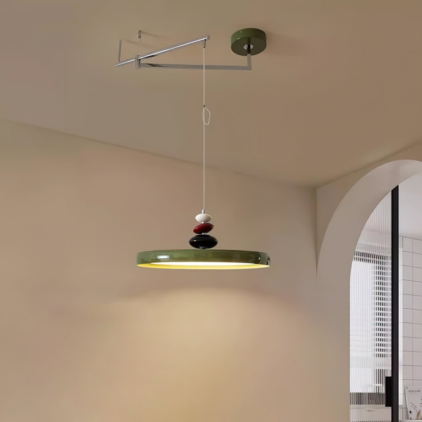 Swing Arm Stone Pendant Light M511