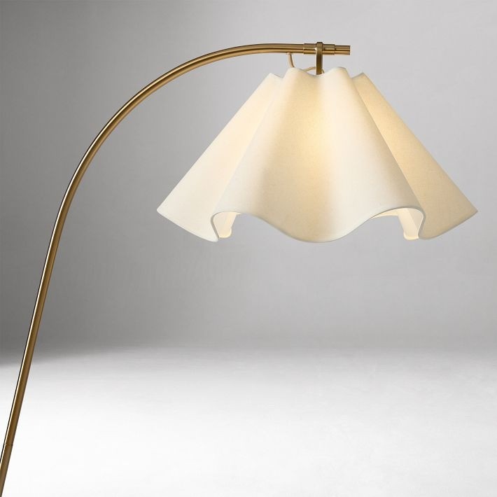 Oslan Scalloped Shade Floor Lamp - Modern Lighting with Arched Base T012