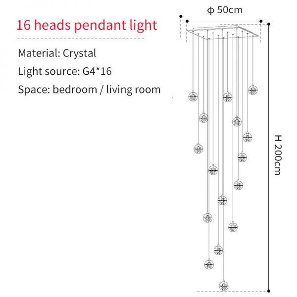 Crystal Ball Pendant Light For Living Room