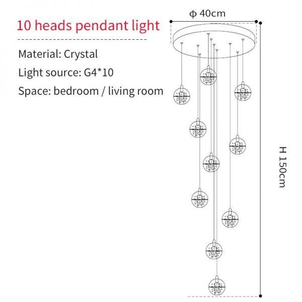 Crystal Ball Pendant Light For Living Room