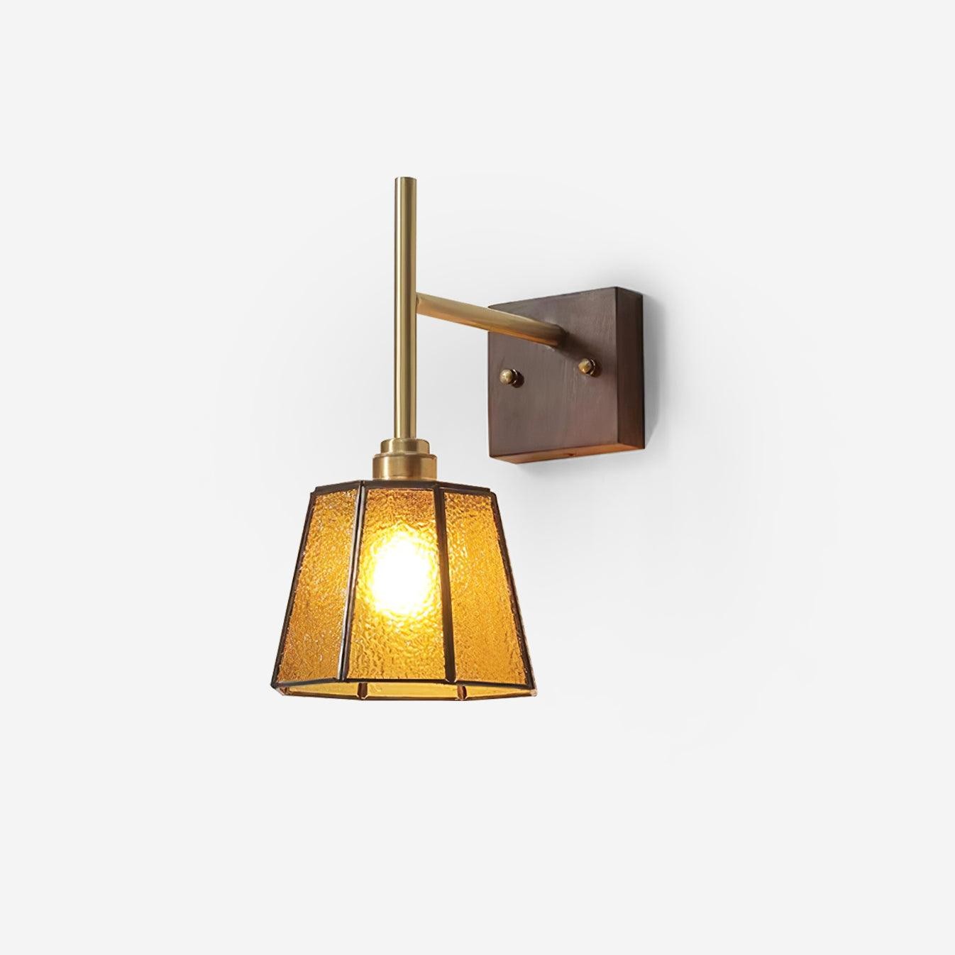 Vintage Brass Walnut Wall Lamp M308