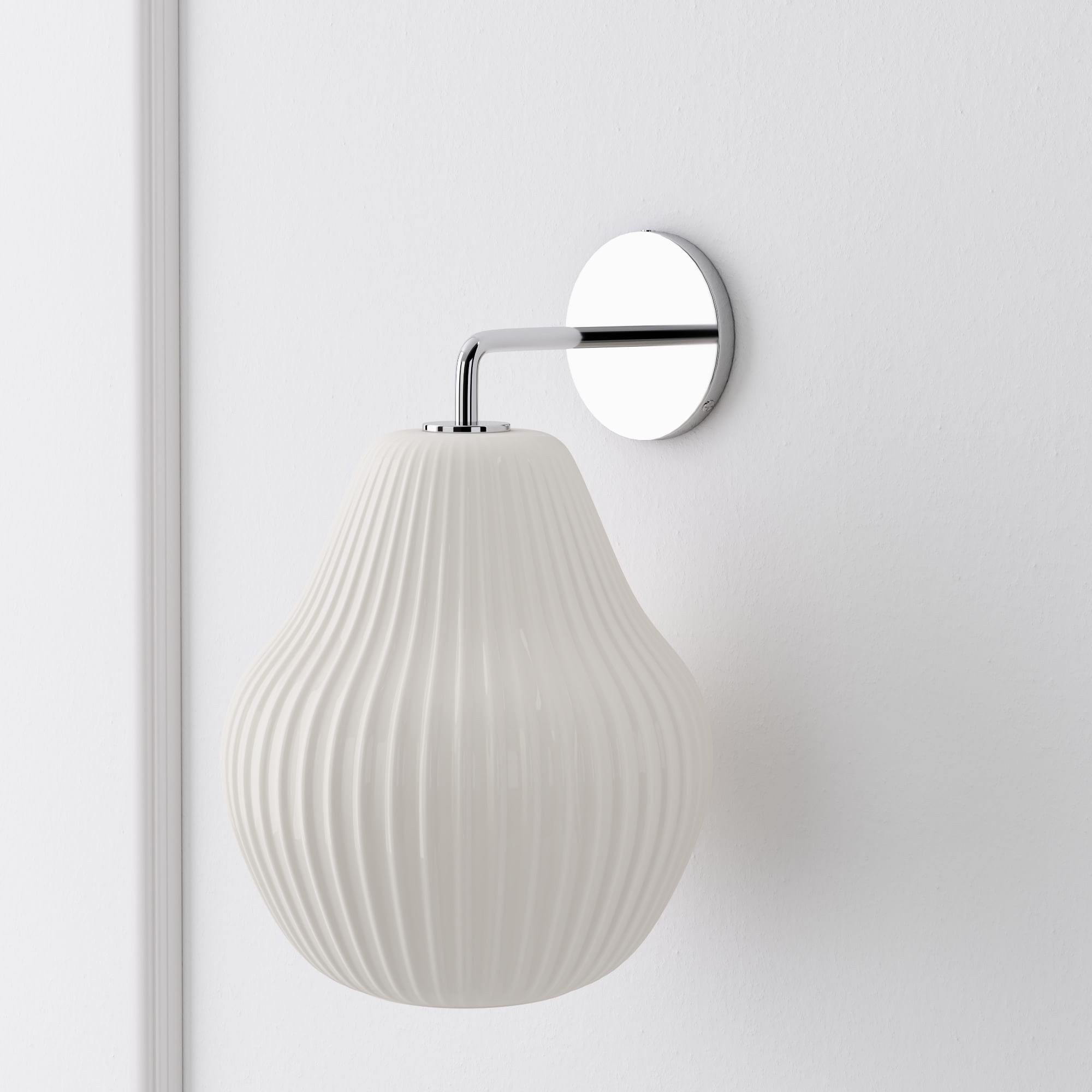 Rivrona Ribbed Glass Wall Sconce - Elegant Modern Lighting for Hallway & Bedroom T220