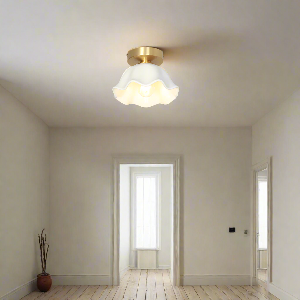 Blossom Glow Mid-Century Ceramic Ceiling Light D952
