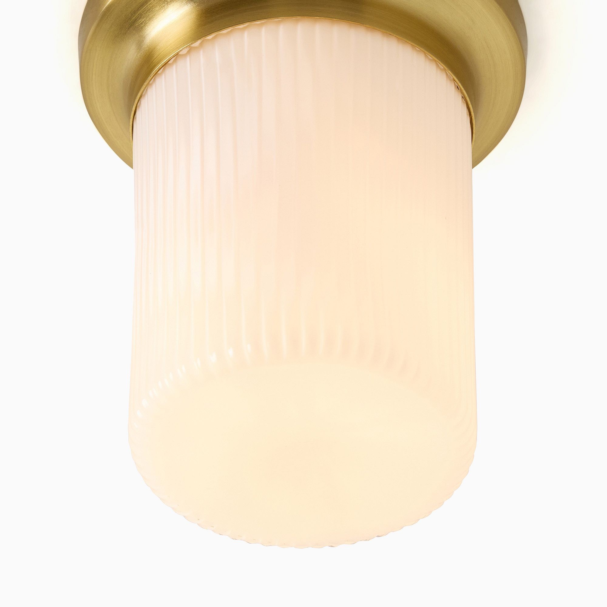 Rivora Fluted Glass Flush Mount – Ribbed Durable Ceiling Light T096