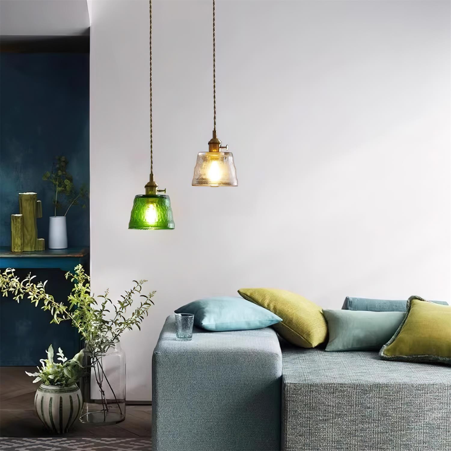 Retro Small Cup Glass Pendant Lamp M276