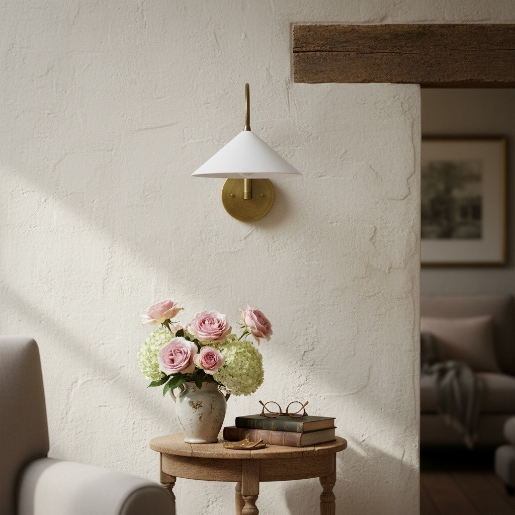 Curva Metal Vintage Wall Sconce - Elegant Cone Shade for Bedrooms T394