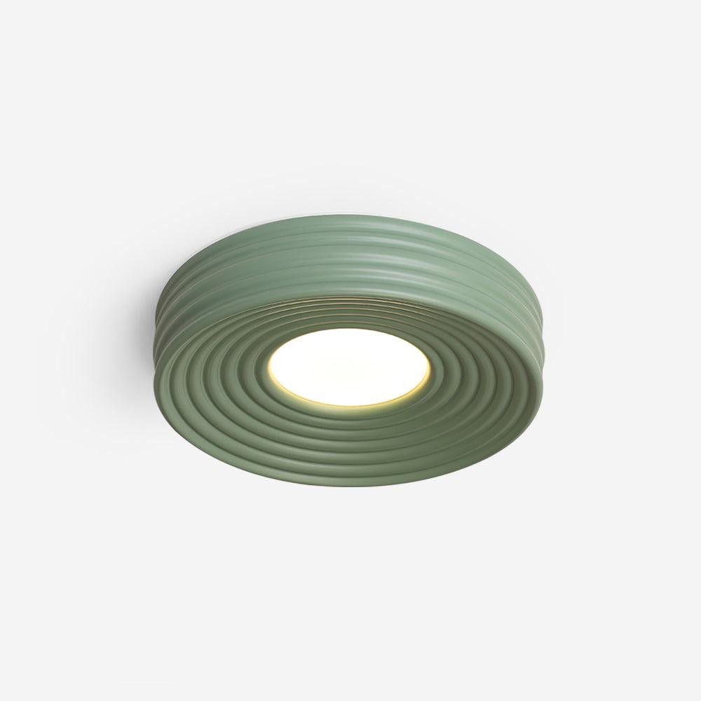 Cream Ribbed Three-color Changing Ceiling Light M392