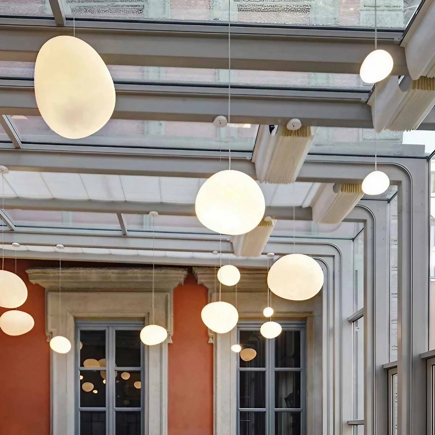 Stone Shape Opal Glass Pendant Light S05