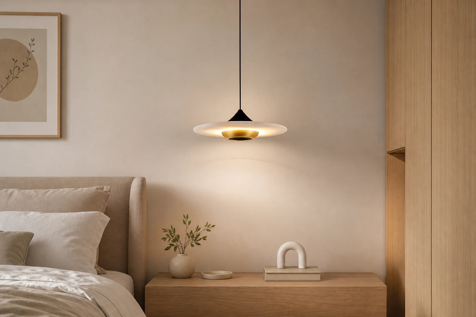 Marmurowa lampa wisząca Flying Saucer w stylu życia