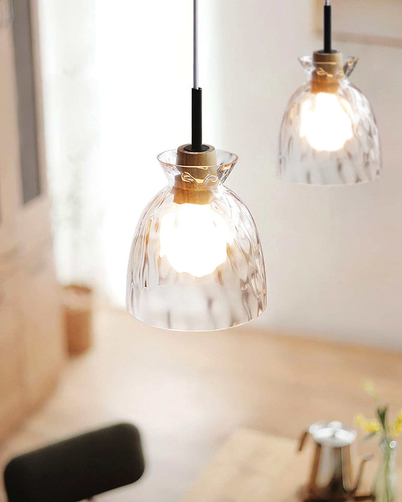 Modern Water Ripple Transparent Glass Pendant Lamp M116