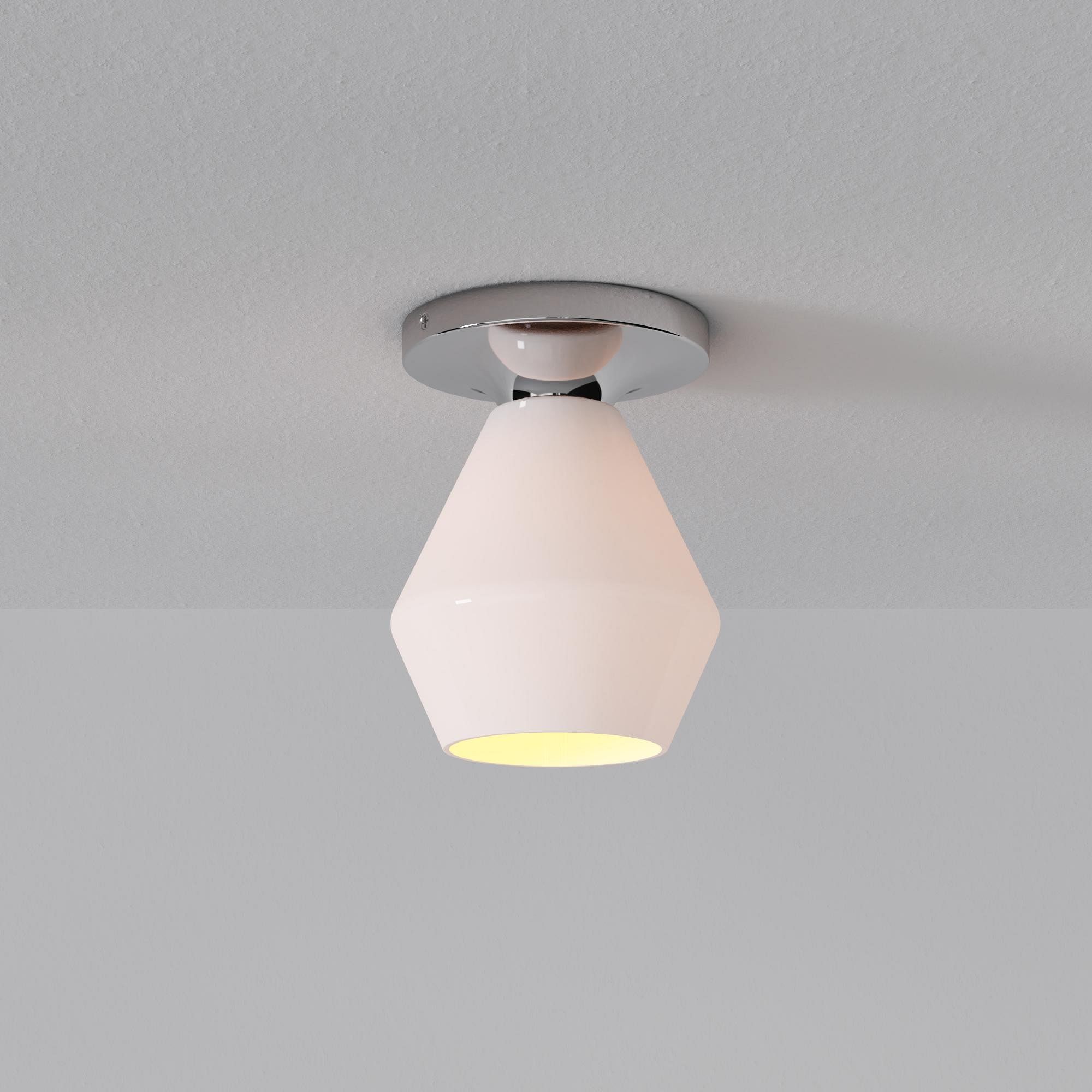 Merin Minimalist Sleek Geometric Glass Flushmount Light T155