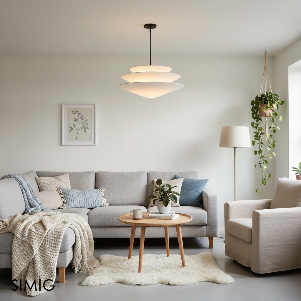 Solivara Minimalist Linen Pendant Light - Perfect for Dining Rooms & Offices T113