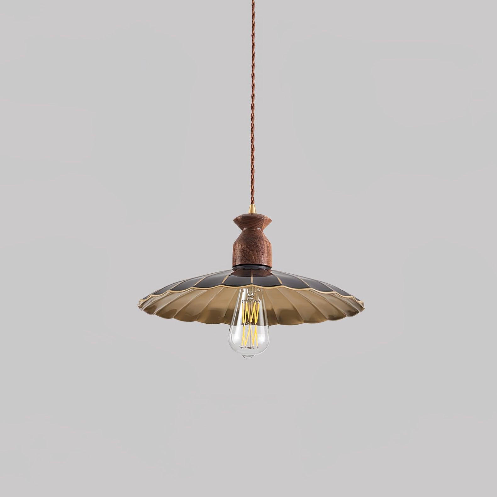 Round Brass Metal Badge Gold Pendant Lamp M84