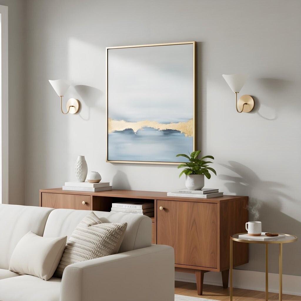 Kysara Brass Linen Wall Lamp - Sculptural Curves Design Suitable for Living Rooms, Bedrooms and Bathrooms T661