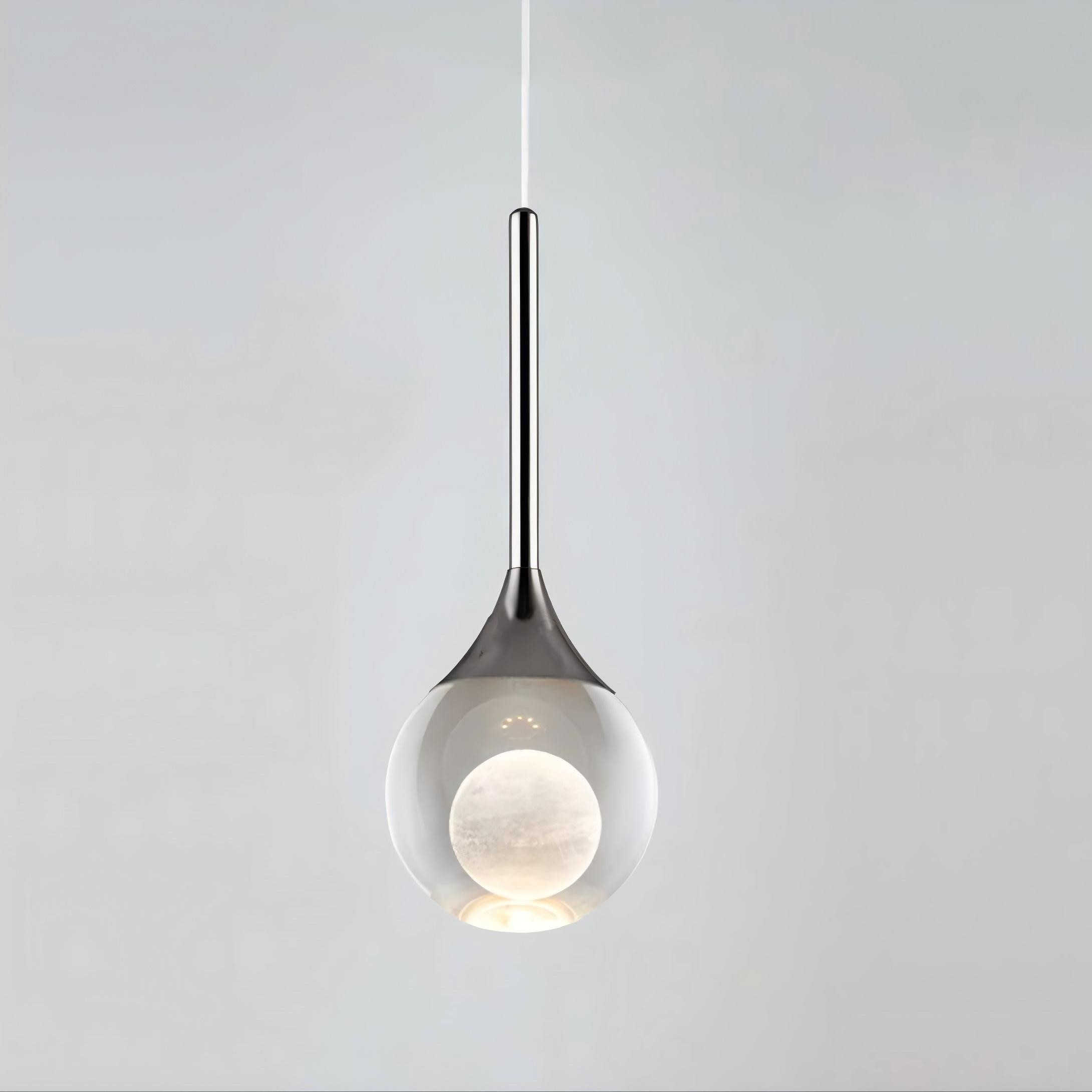 Moon Round Clear Glass Pendant Light S182