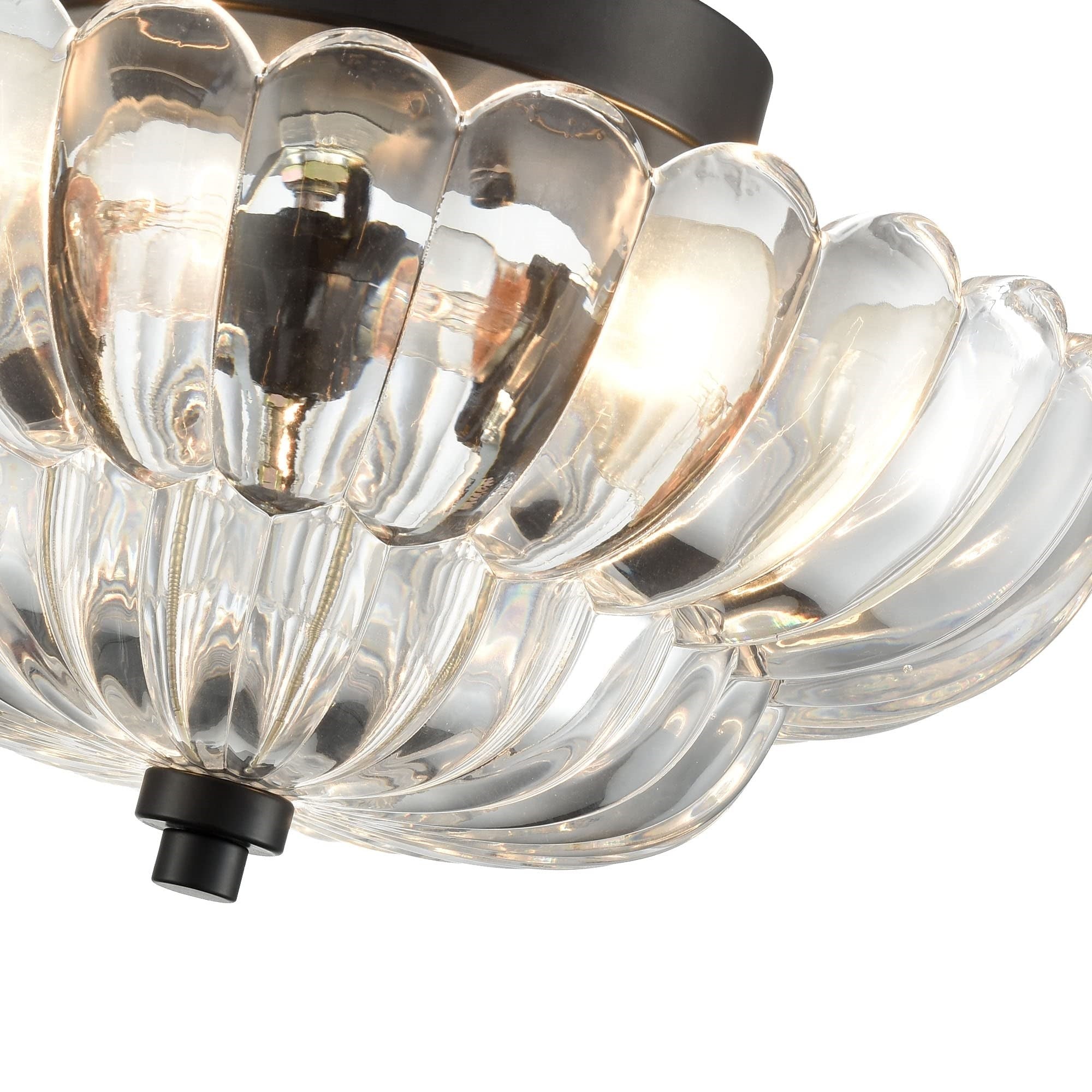 Orilanavo Semi Flush Mount Ceiling Lights Umbrella Shape Glass Lamp G58