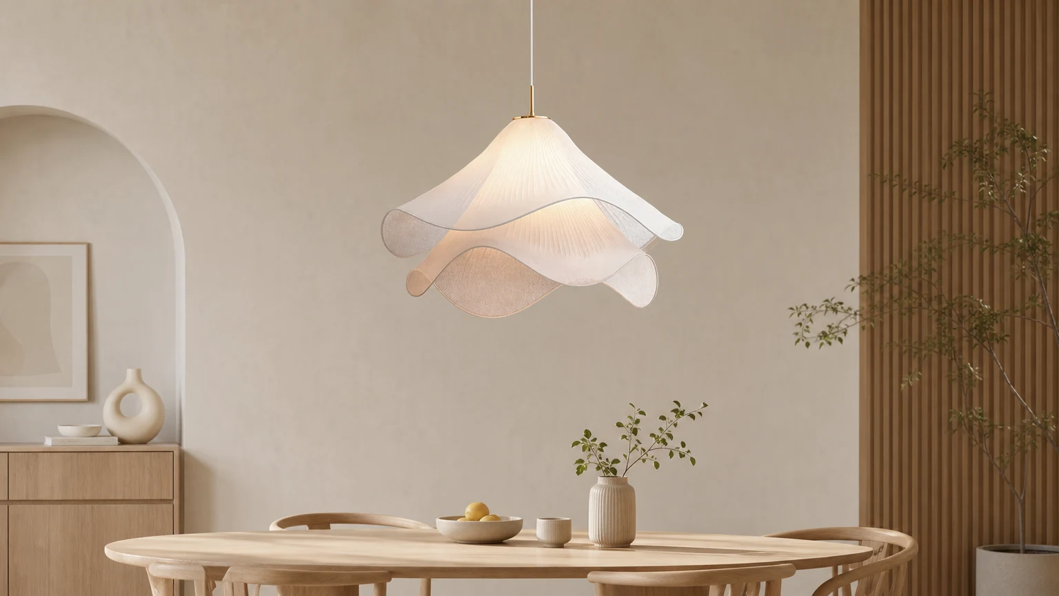 Skandynawska lampa wisząca z meduzami S133 w ciepłym wnętrzu