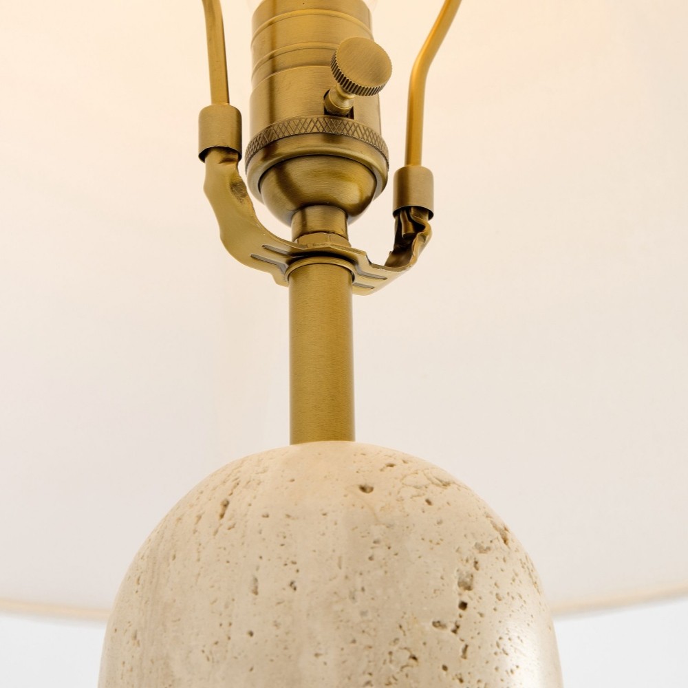 Albi Minimalist Marble Table Lamp - Elegant Fabric Shade Suitable for Any Room T617