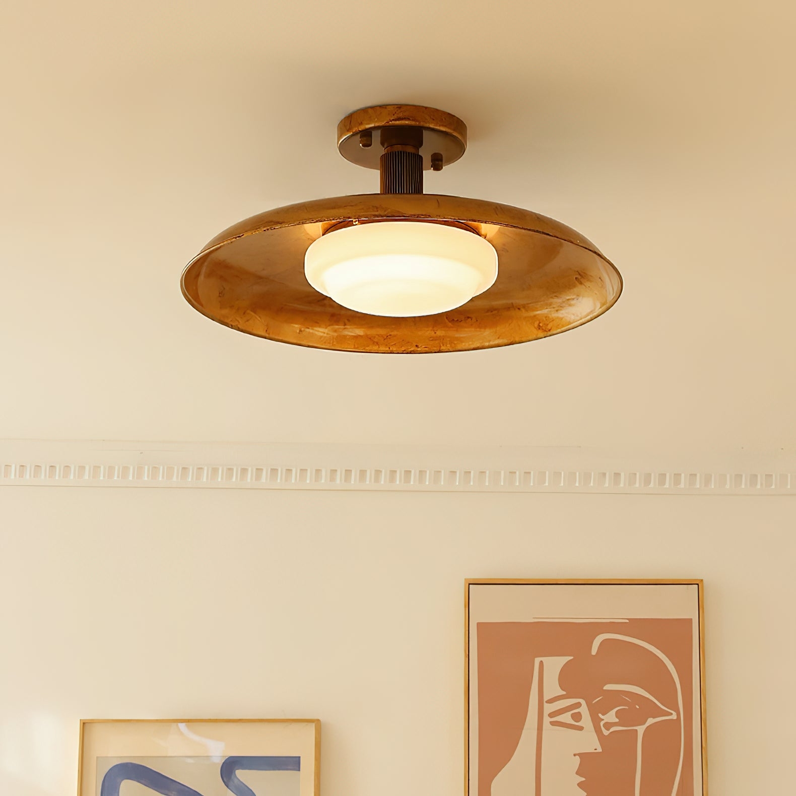 Pot-Lid Style Flat-Panel Ceiling Light D697