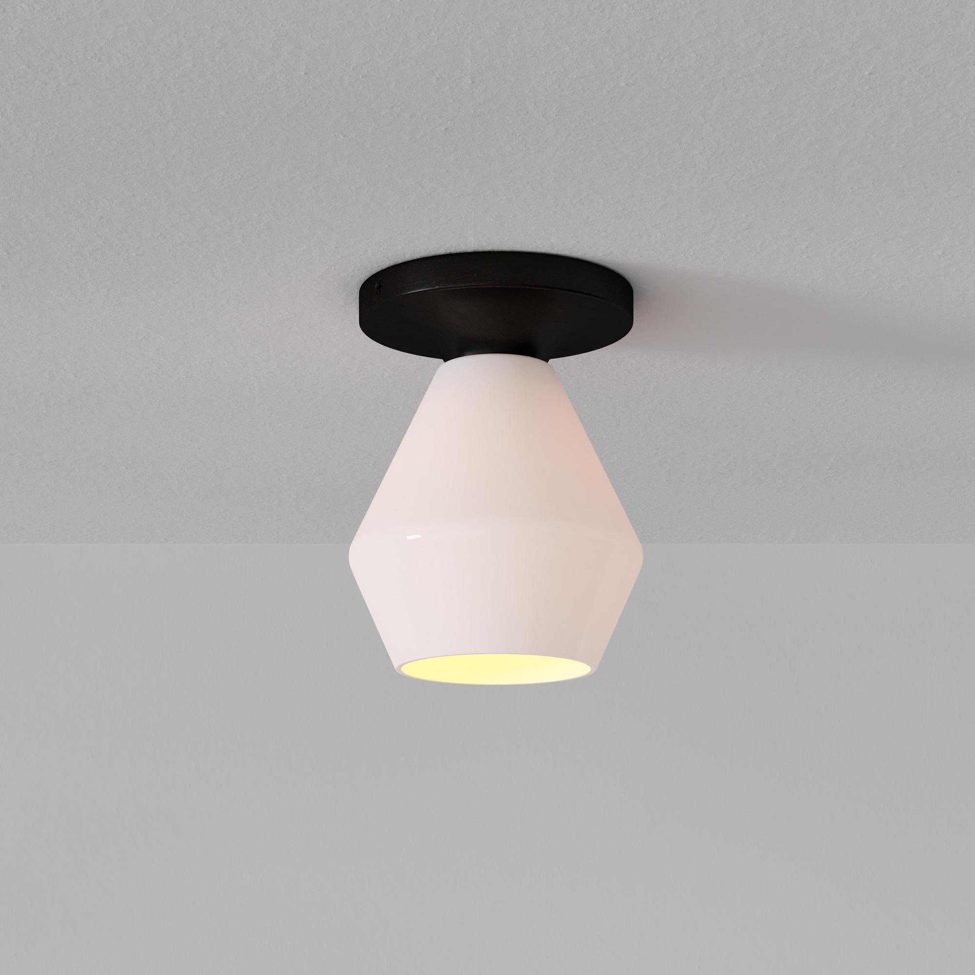 Merin Minimalist Sleek Geometric Glass Flushmount Light T155