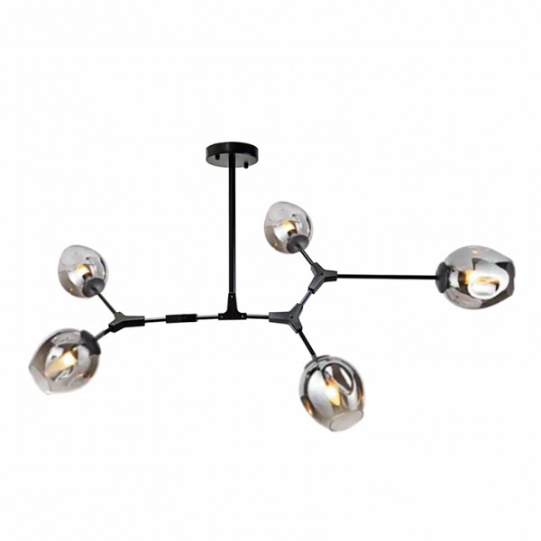 Asymmetrical Articulated Globe Branching Bubble Chandelier