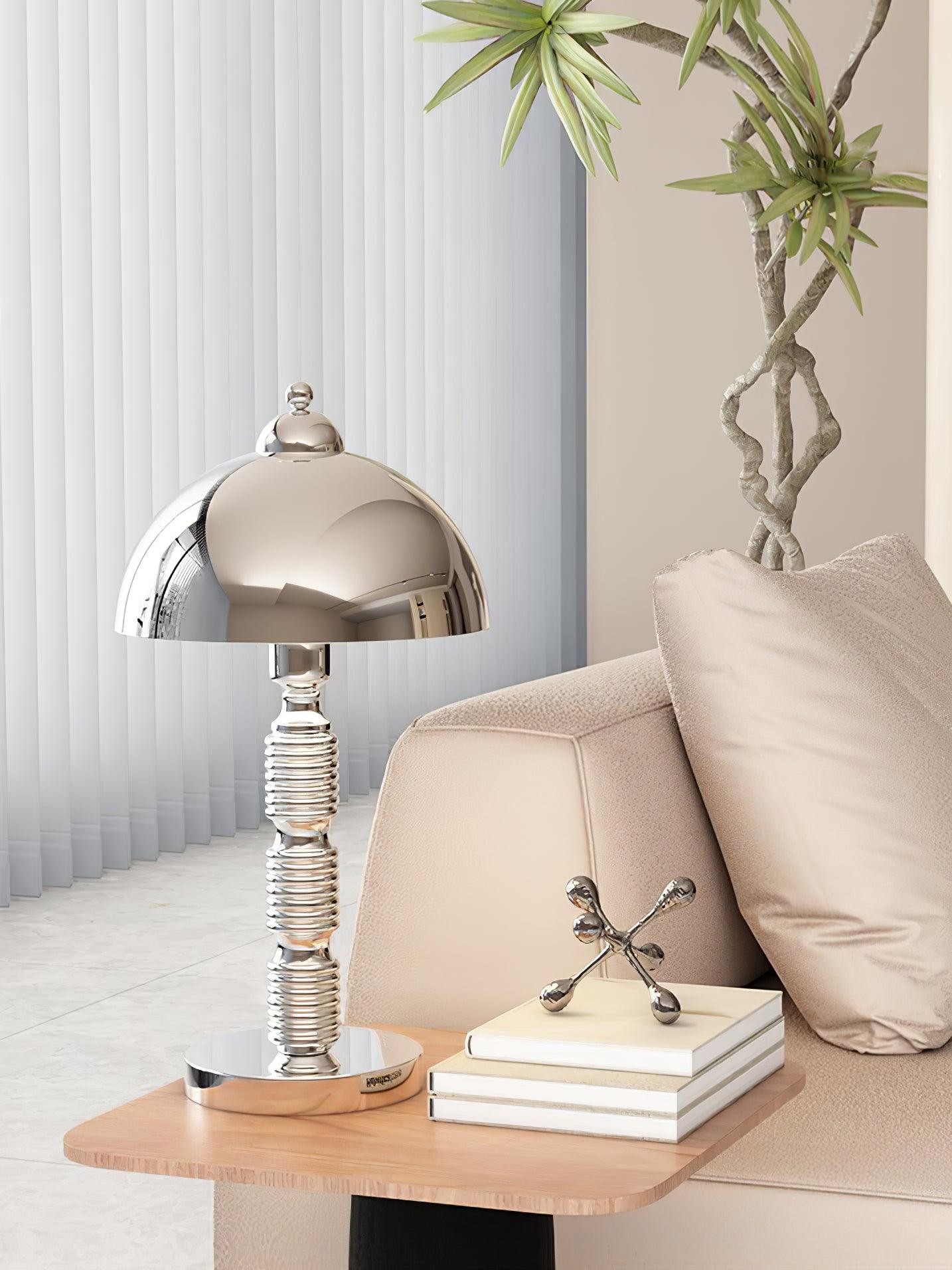 Nordic Iron Round Shade Pleated Base Table Lamp M360