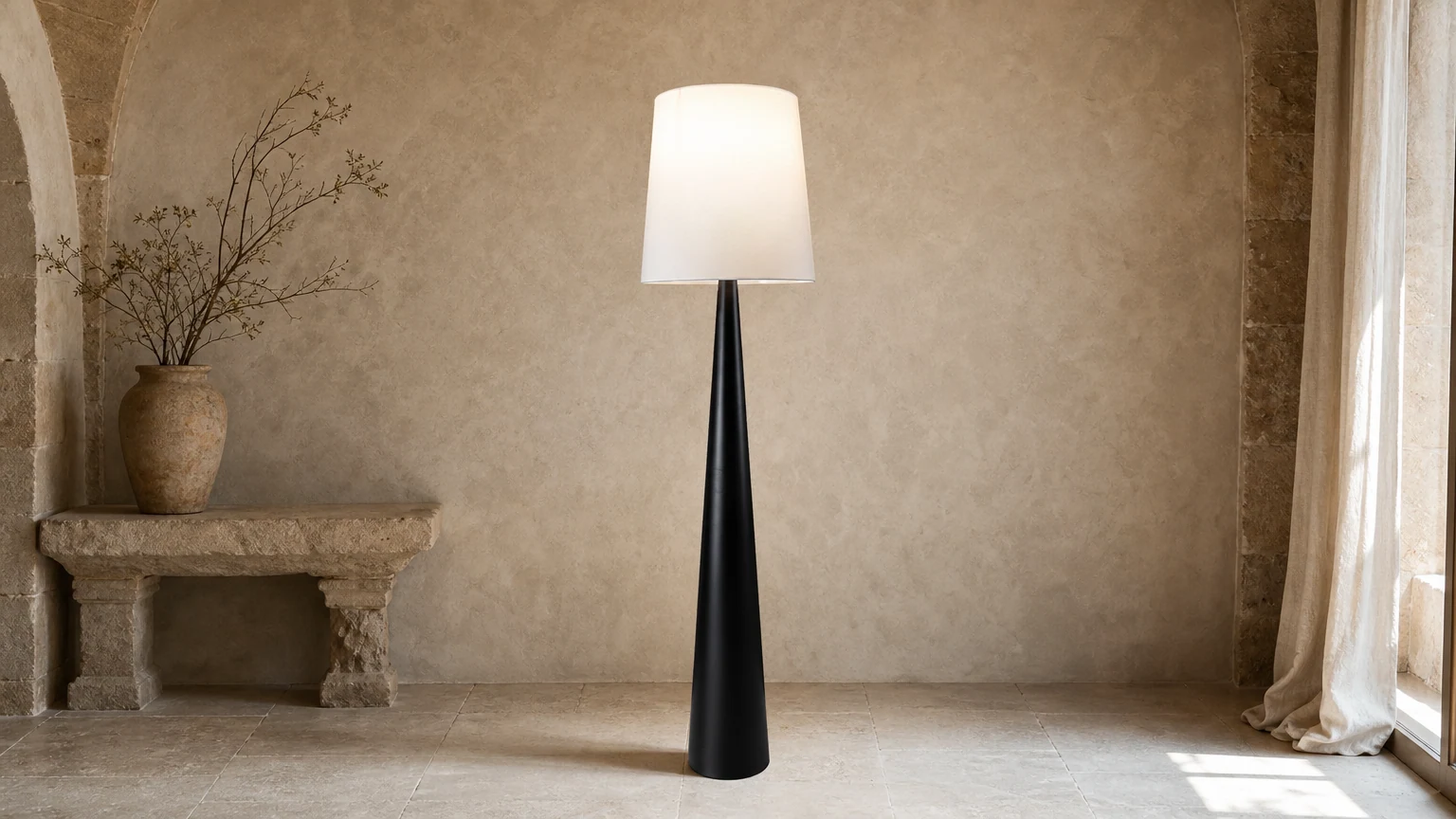 Lampa podłogowa Grzybkowa M453 w stylu średniowiecznym w aranżacji wnętrza