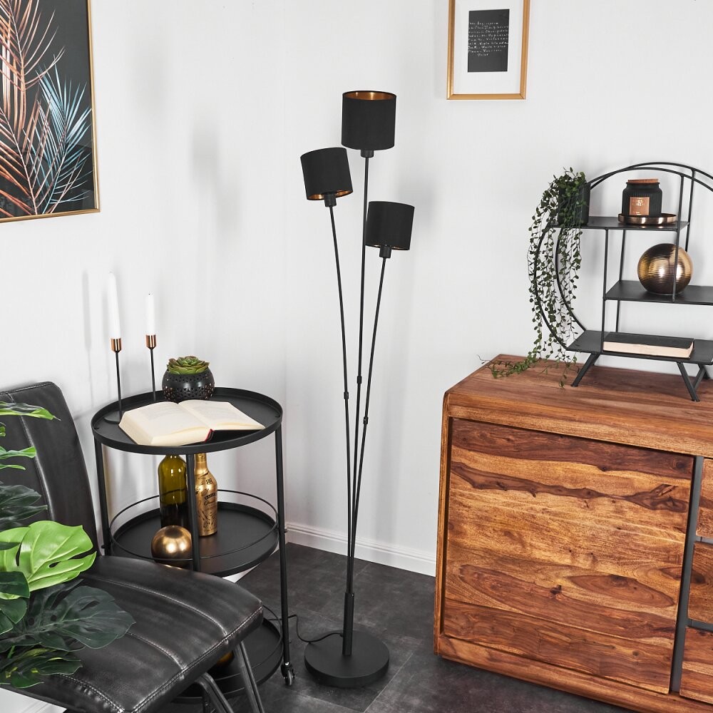 Metal Matte Black Fabric Shade Floor Lamp S67