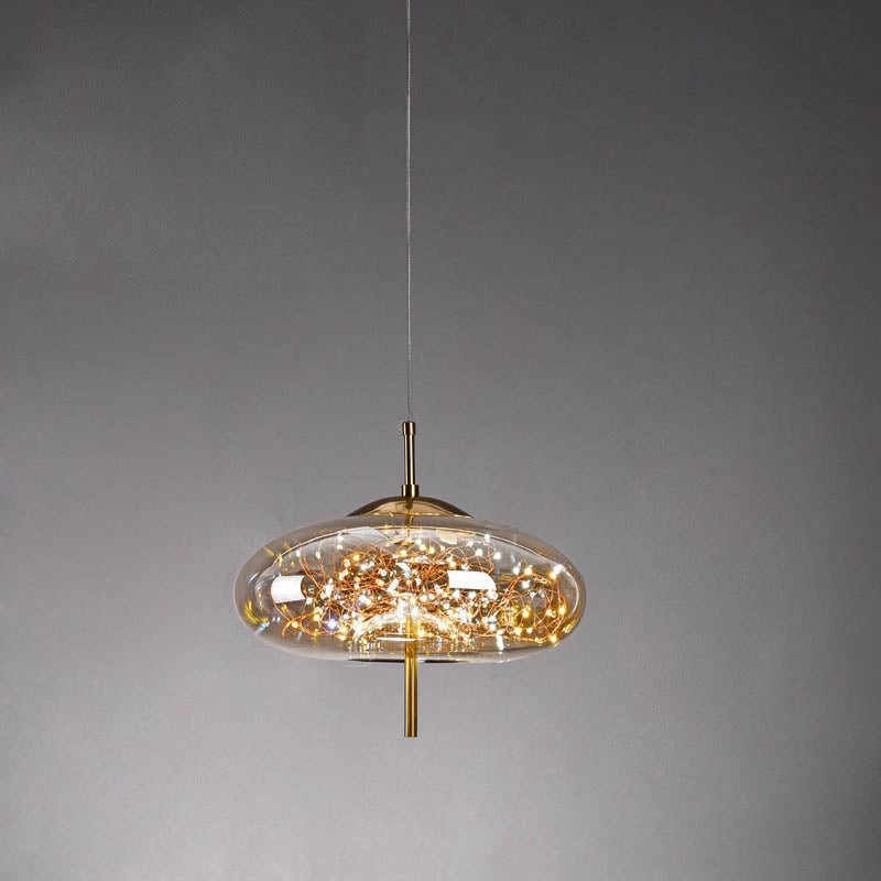 Scandinavian Cylinder Oval Glass Pendant Light M163