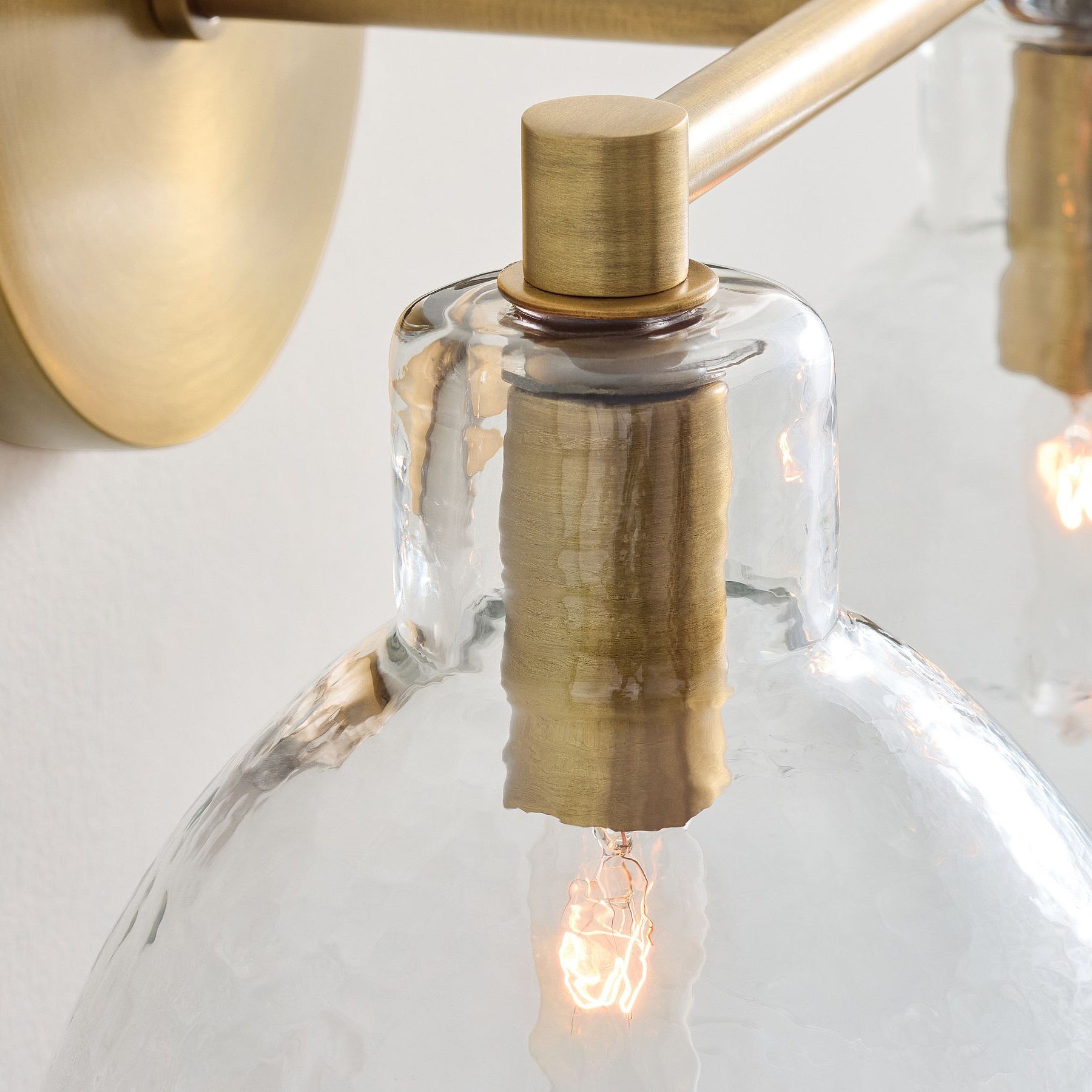 Glavira Recycled Glass Double Sconce - Indoor Brass Wall Lighting T049