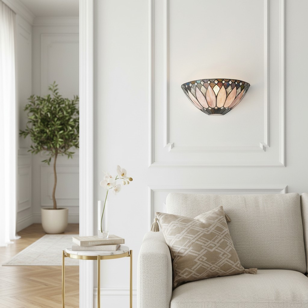TF Brooklyn Elegant Wall Light - Art Deco Glass Wall Sconce for Living Room or Hallway T639