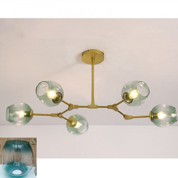 Asymmetrical Articulated Globe Branching Bubble Chandelier