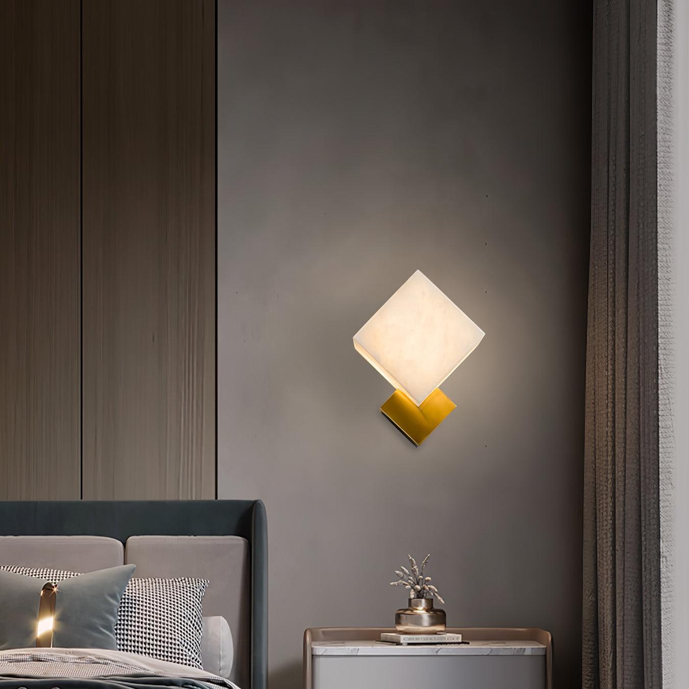Block Alabaster Wall Sconce D387