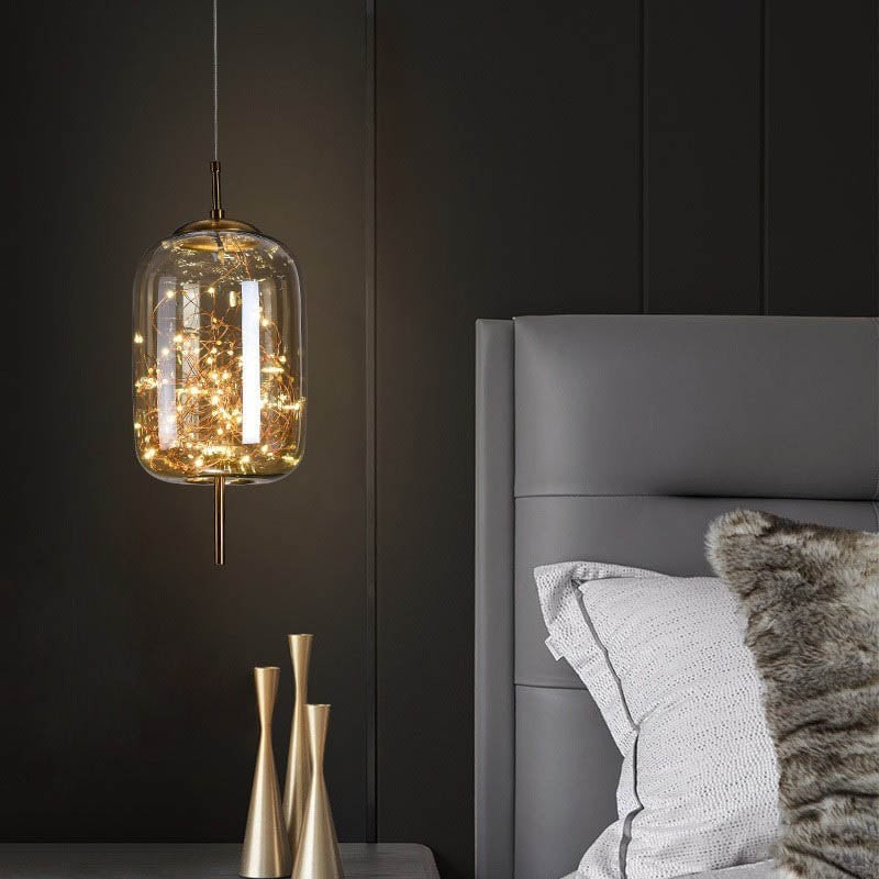 Scandinavian Cylinder Oval Glass Pendant Light M163