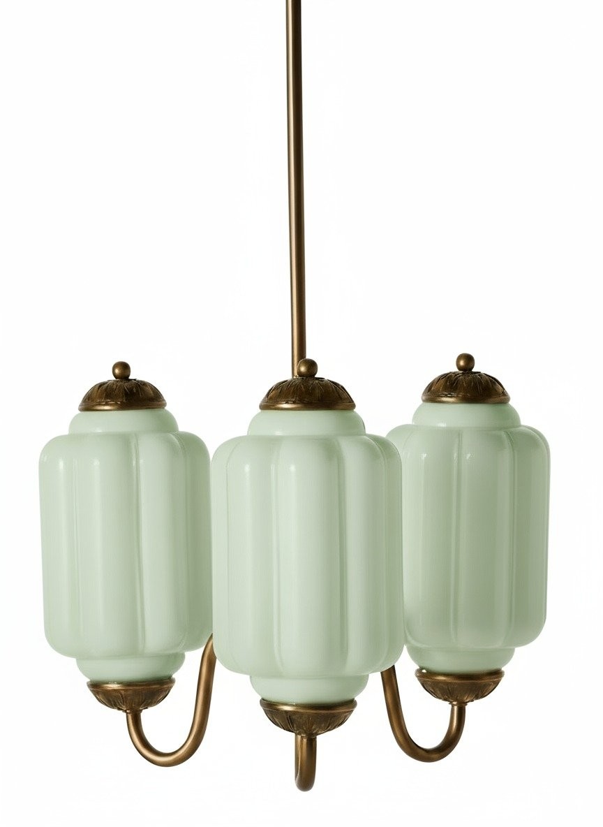 Eloise Vintage Glass Chandelier - Milk Glass Home Accent T289